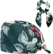 [YTYVAGT] Scrub Caps Women,Scrub Hats Suitable for Women,Vintage Peony Flower