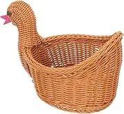 Duck Shaped Woven Basket Multi Function Storage for Fruits Snacks Rustic Home Decor for Living Room Kitchen Natural Design Friends