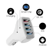 Universal 4-Slot QC3.0 Car USB Charger PD Charging Adapter Cigarette Lighter a
