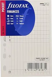 Filofax Pocket Finances Refill Notebook 20-Pieces