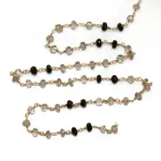 Bio Lemon Gemstone Cluster Chain, 24K Gold Plated, Faceted Rondelle Beads