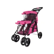 Ibiyaya Double Decker Pet Stroller for Multiple Pets - Red Violet