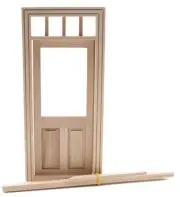 Dollhouse Miniatures 1:12 Scale Traditional 2-Panel Door with Window #CLA76018