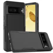 For Google Pixel 7A 3in1 Case Drop Resistant Defender Tradies Hybrid Armor Heavy Duty Rugged Shockproof Tough Cover (Black)