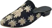 [Step n Style] Women's Ethnic Back Open Mules – Handmade Indian Slip-On Juttis | Embroidered Boho Flats | Comfortable Backless Traditional Shoes for Wedding, Office & Everyday Wear
