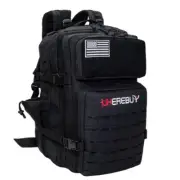 Military Tactical Backpack 45L Army 3 Days Assault Pack Bag Large Rucksack Black
