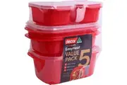 Decor Microsafe Microwavable Container Set 5 Pack