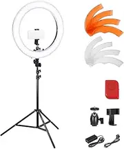 NEEWER 18 Inch/45cm LED Ring Light with Tripod Stand, Phone Holder, 58W 5600K Large Selfie Ringlight Compatible with iPhone Camera for Streaming Makeup Studio Photo Video Recording Filming, RL-18