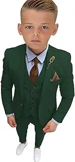 [optkeat] Boys Tuxedo Suit Slim Fit Three Piece Kids Tuxedo Suit for Boys Formal Suit Jacket Blazer Pants Vest Set