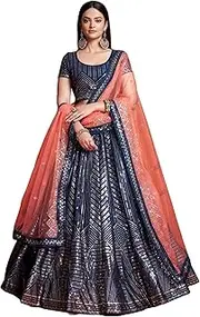 [ETHNIC EMPORIUM] Indian Georgette Wedding Bridal Embroidered Lehenga Choli Dupatta 2043 2