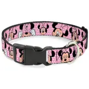 Plastic Clip Collar - Minnie Expressions Polka Dot Pink/White - 1.5" Wide - F...