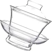 Ciieeo 1Pc Thickened Transparent Glass Tea Cup with Lid for Chinese Style Teaware for Oolong Tea Office Elegant Design for Lovers
