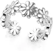 [Metal Factory] Sterling Silver Daisy Flower Adjustable Toe Band Ring