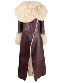 在飛比找Farfetch優惠-shearling-collar leather coat