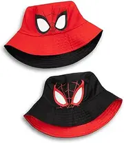 [Marvel] Spiderman Reversible Bucket Hat | Red & Black | Featuring Spiderman & Miles Morales | Sun Protection