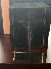 Jesus Crystal Glass 3D Laser Etched Hologram Paperweight
