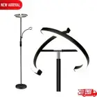 Modern Floor Lamp Split Bright LED Rotatable Dimmable Light Home Office Black