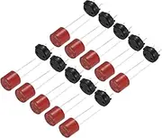 uxcell 10Set Cylindrical DIP Mounted Miniature Round Slow Blow Micro Fuse with Fuse Holder for Electronic Parts PCB LCD Repair, T-5A 5A 250V, Red