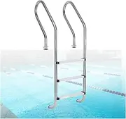 Swimming Pool Pedal Ladder,304 Stainless Steel Pool Steps,Step Handrail Load Bearing 330ibs,for Outdoor/Indoor Swimming Pools(3 Step)