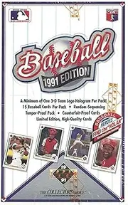 1991 Upper Deck Baseball High Series Card Box: Possible Aaron Autograph, Chipper Jones, Mike Mussina Rookie Cards