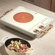 Electric Cooktop Single Burner, Electric Stove Top with Touch and knob Control, Portable Induction Cooktop with 2 Handle, Double Ring Heating, Timer, Kid Safety Lock, 9 Power Level, for Home Kitchen