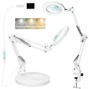 10X Magnifying Glass with Light and Stand, 2-in-1 Stepless Dimmable LED Magni...
