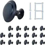 GTILE 18 Pcs Black Cabinet Dresser Drawer Knobs, 1.13” Draw Pulls and Knobs, Drawer Handles with Screws, Kitchen Cabinet Hardware for Cabinet, Bathroom Cabinet