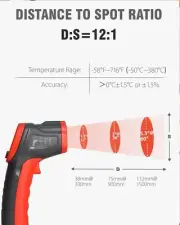 IR Thermometer Infrared Temp Gun Non Contact Laser Temperature Kitchen Cooking