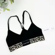 Calvin Klein Women's Animal-Print Unlined Microfiber Bralette QF5461 Size XS