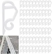 120PCS Christmas Light Clips Gutter Clips Hooks String Lights Clips Mini Plastic Gutter Hanging Hooks Weatherproof Outdoor Light Clips Holiday Light Clips for Halloween Christmas Decoration (White)