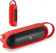 Silicone Carrying Case Cover for Beats Pill 2024 Portable Bluetooth Speaker, Protective Sleeve Travel Case Speakers Accessories (Red)