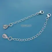 Sterling Silver Teardrop CZ Chain Extender / Connector / Necklace Back Drop