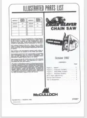 McCulloch Eager Beaver # 215967 Chainsaw Illustrated Parts List 1982 7 pgs