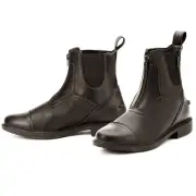 79ER 41 Sz Ovation Horse Rider Energy Zip Front Synthetic Paddock Boots Brown