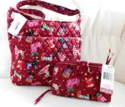 VERA BRADLEY Essential XL Crossbody & Tab Wallet Holiday Hounds - Dogs - NWT