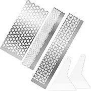 WILLBOND 3-Piece Diamond Painting Ruler Set: Stainless Steel Square, Mesh & Single-Sided Rulers (599, 520, 699 Blank Grids) with 2 Diamond Painting Fix Tools for 5D DIY Crafts