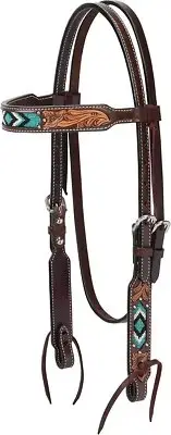 Leather Headstall Browband Stunning Beads Work Handcrafted Expedite Shipping