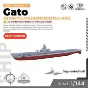 SSMODEL 1/144 Military Model US Navy Gato Class Submarine FULL HULL