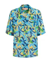Marni X No Vacancy Inn Chippy Fishes Printed Buttoned Shirt IT44 Green