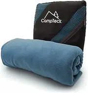 CampTeck U6829 Microfibre Yoga Towel (184x62cm) Non Slip for Hot, Bikram & Power Yoga With Carrying Bag - Blue