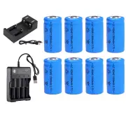 1300mAh Batteries CR123A 16340 Rechargeable Battery / Smart Charger Lot New