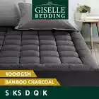 Giselle Bedding Bamboo Charcoal Pillowtop Mattress Topper Protector Cover