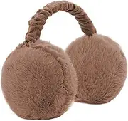 [Durio] Fluffy Ear Muffs Winter Women Adjustable Furry Earmuffs for Women Winter Soft Fleece Knitted Ear Muff