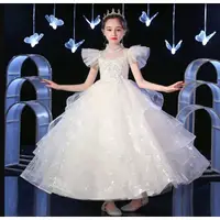 在飛比找蝦皮購物優惠-童裝童裝童裝女新款白色全身舞會禮服花童禮服婚禮小女孩華麗禮服