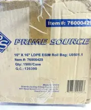 Roll Of 1500 PRIME SOURCE LDPE ESIM 2 Mil Medium Clear 10” X 16” Plastic Bags