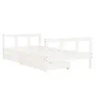 Kids Bed Frame With Drawers White 90X190 Cm Solid Wood Pine pine wood Single Bed