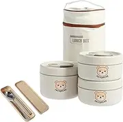 3/4 Pack Food Box Stackable Adult Food Box Leakproof Box with Chopsticks Spoon Insulated Bag for Adults Kids Reusable Meal Prep Lunch Containers (Pack of 3)