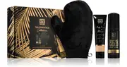 Dripping Gold Tanning Essentials Gift Set (with self-tanning effect) Self-tanning mousse for intense tanning 150 ml + body emulsion with glitter 100 m