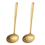 OUKEAI 304不鏽鋼大湯勺 日式 錘紋湯勺 火鍋勺 過濾勺 金色酒店廚具 漏勺
