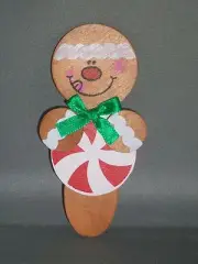 HANDMADE Christmas/Holiday Primitive Rustic Country Wood Gingerbread Boy Pin